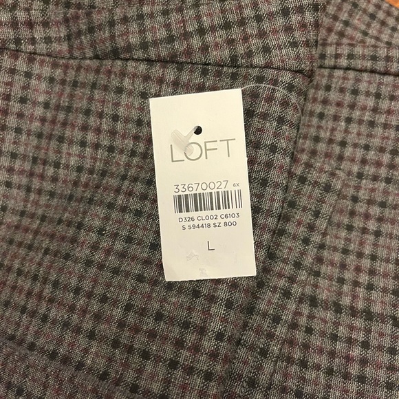 NWT Loft Kick Crop Pants In Plaid - Picture 5 of 9